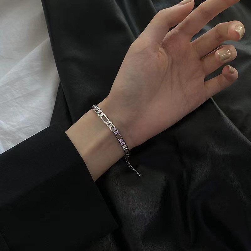 ブレスレットメンズ クラシカル フラット チェーンブレスレット