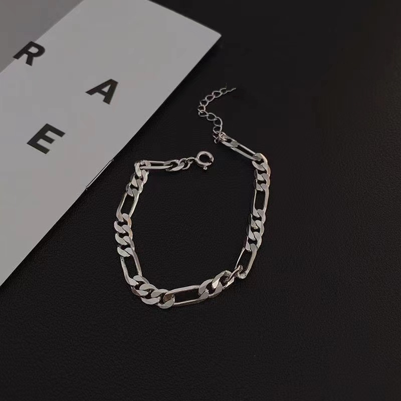ブレスレットメンズ クラシカル フラット チェーンブレスレット