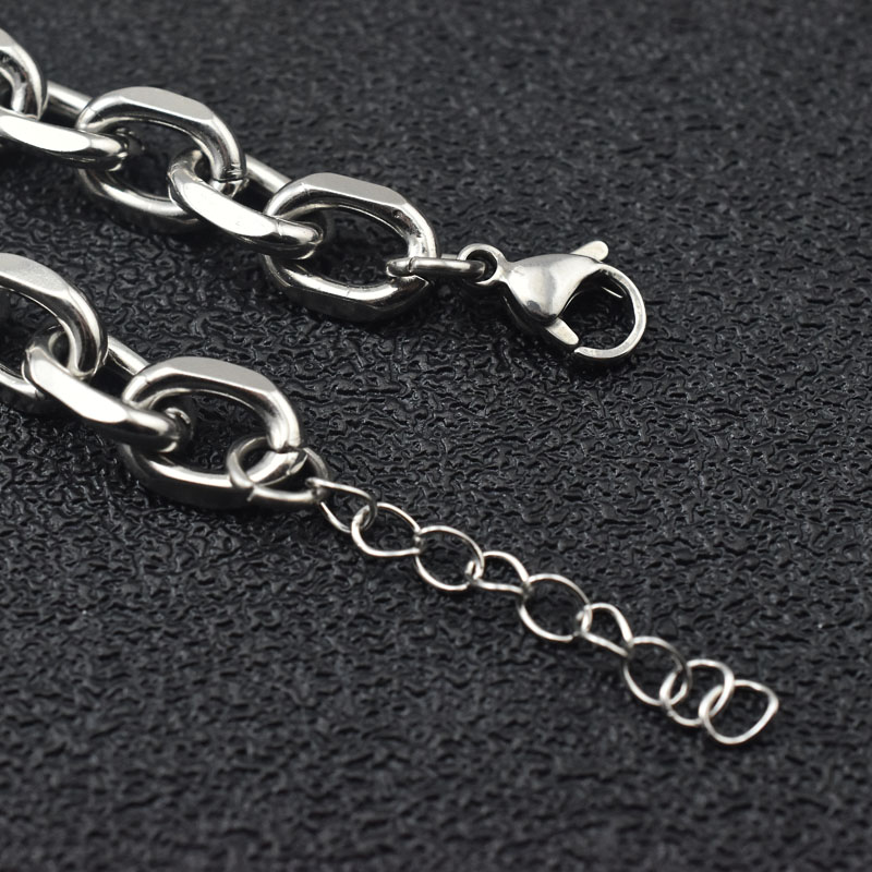 メンズブレスレット 重厚感溢れる太鎖編み込みシルバーブレスレット