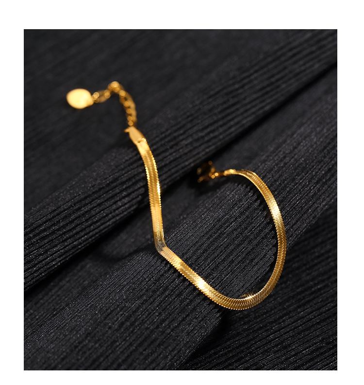 メンズブレスレット 高級感漂う細身チェーン調節可能ゴールドブレスレット