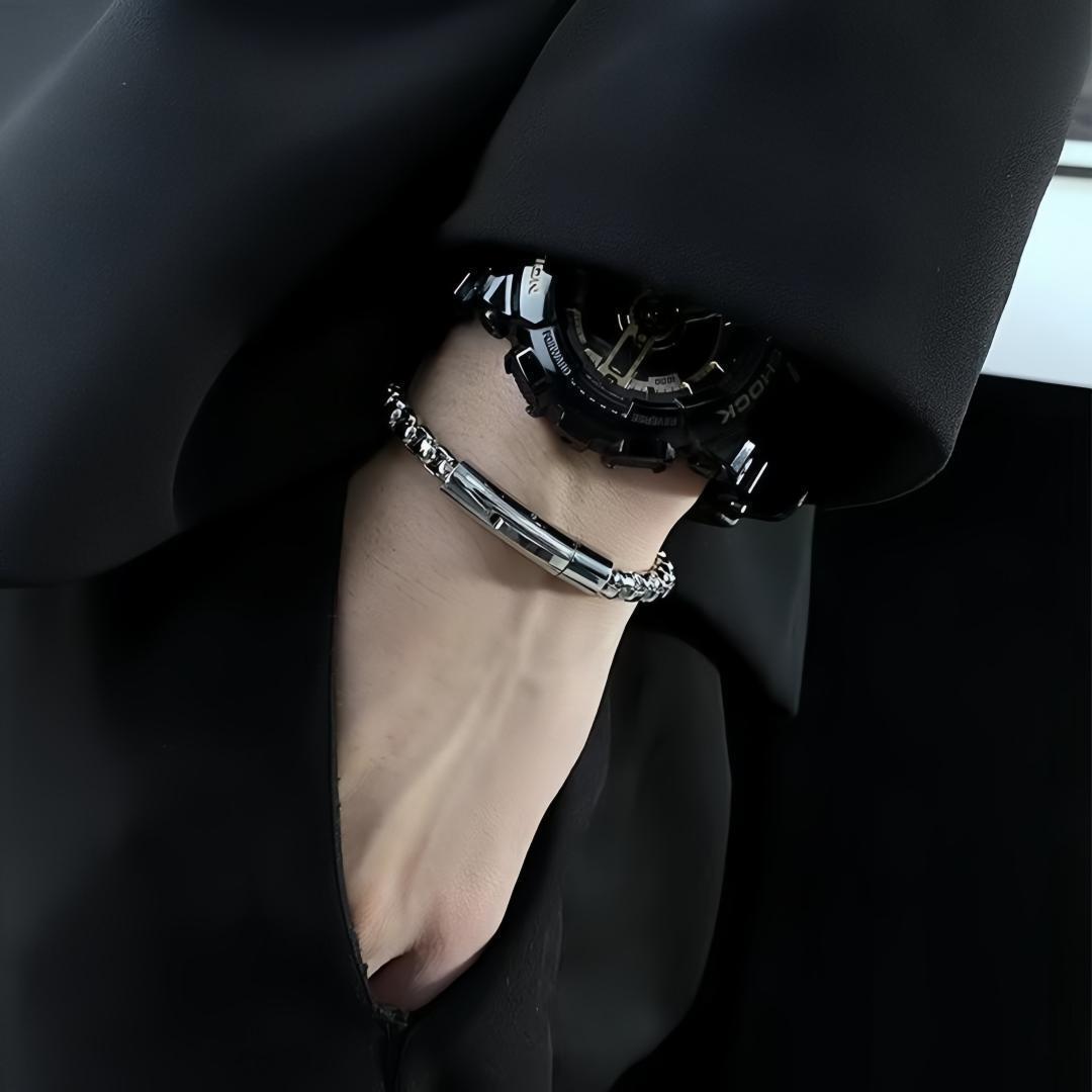 ブレスレットメンズ 鎖模様の洗練ブレスレット