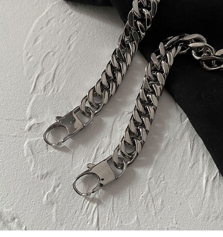 メンズブレスレット シルバーチェーン太鎖編みメンズブレスレット