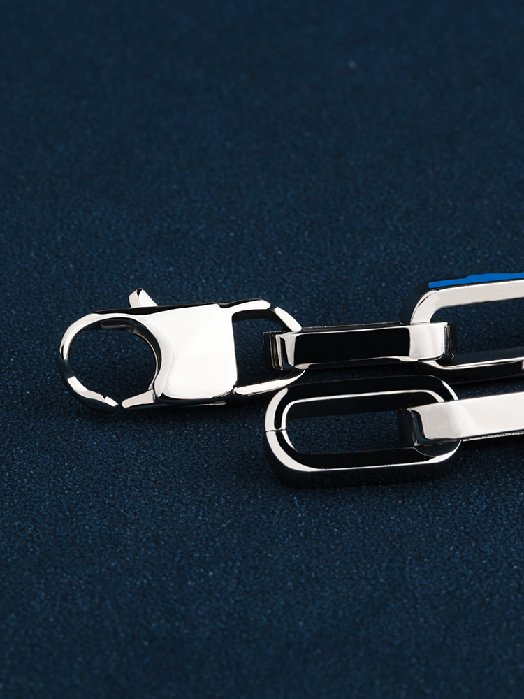 メンズブレスレット 雷紋モチーフ チェーン連結シルバーブレスレット