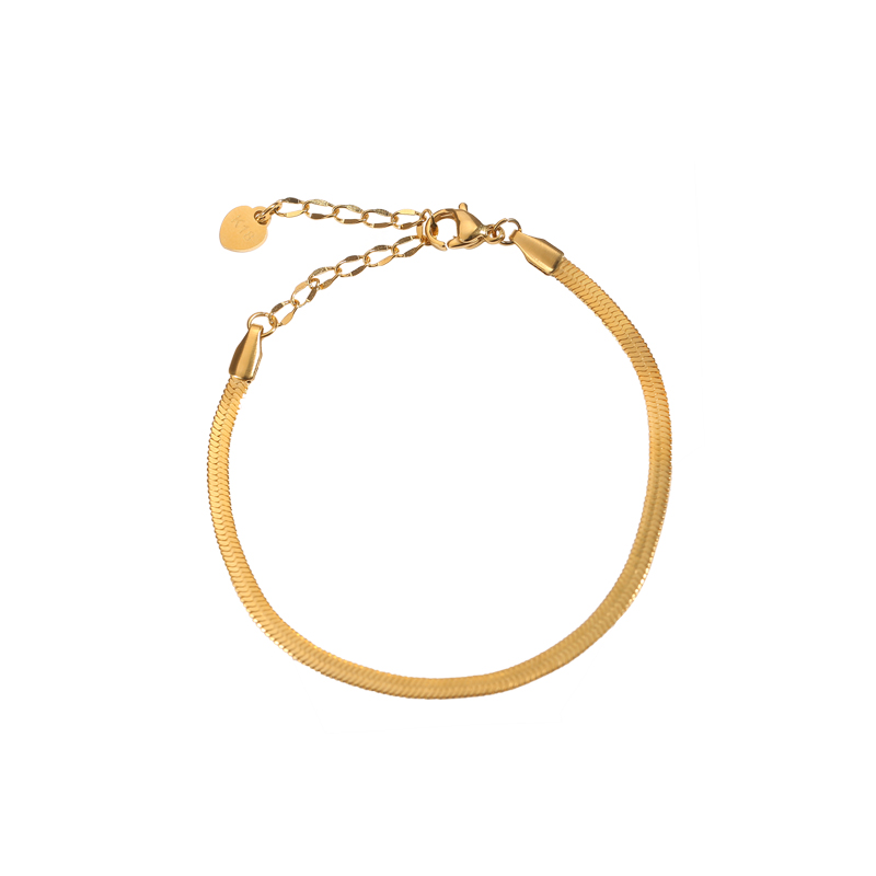 メンズブレスレット 高級感漂う細身チェーン調節可能ゴールドブレスレット