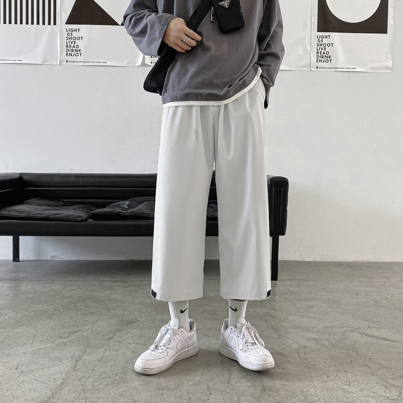 ワイドパンツ メンズ ドレープ感七分丈ワイドパンツ