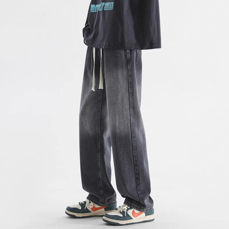ワイドパンツ メンズ ストリート風ゆったりワイドデニム
