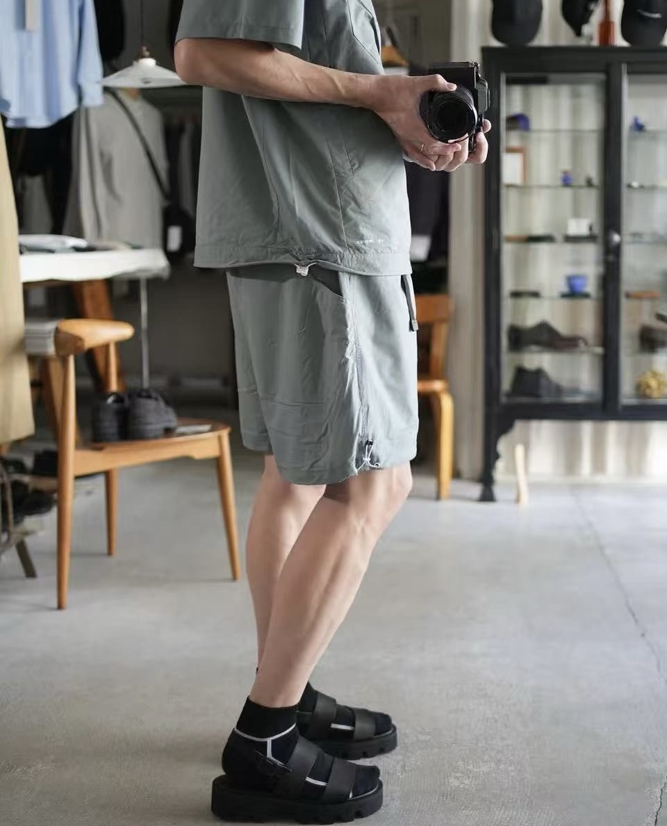 ワイドパンツ メンズ 軽量機能性ワイドショートパンツ