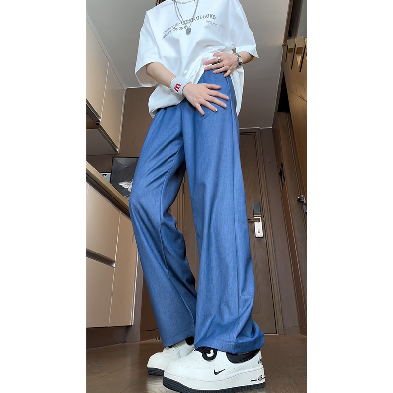 ワイドパンツ メンズ 天然素材 超ワイドジーンズ ストレート