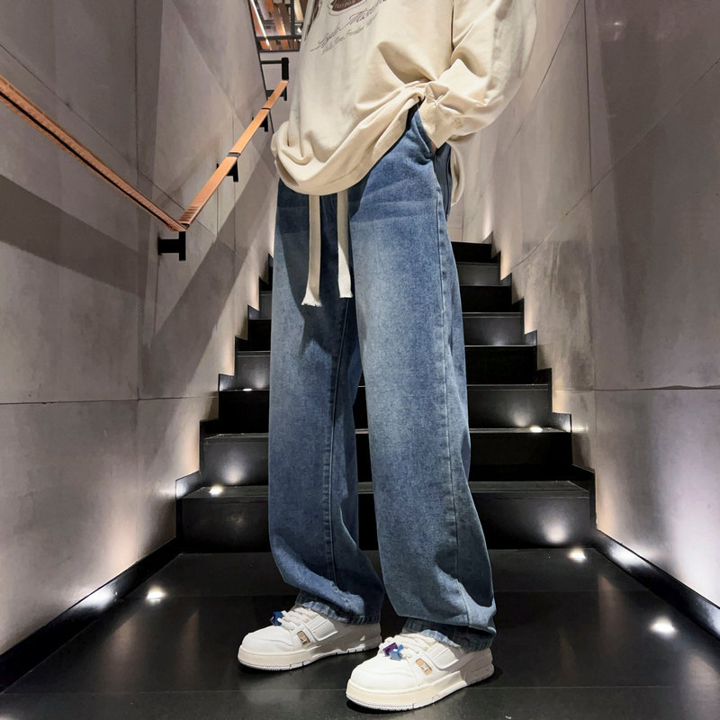 ワイドパンツ メンズ グラデーションウォッシュ加工ワイドジーンズ
