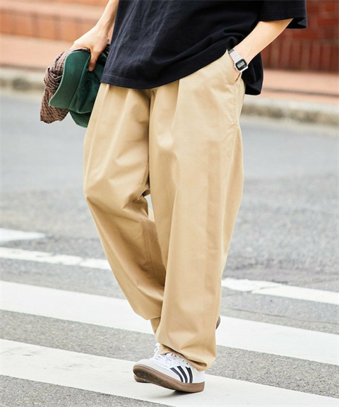 ワイドパンツ メンズ シンプル廓形バルーンワイドパンツ