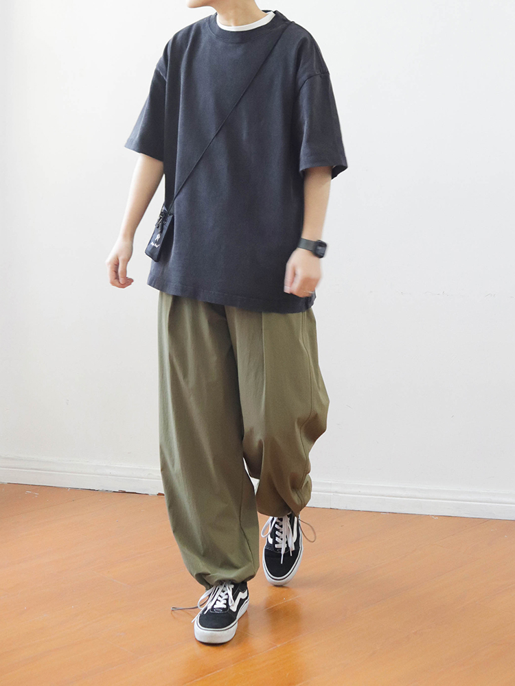 ワイドパンツ メンズ 裾絞りワイドカーゴパンツ ユニセックス