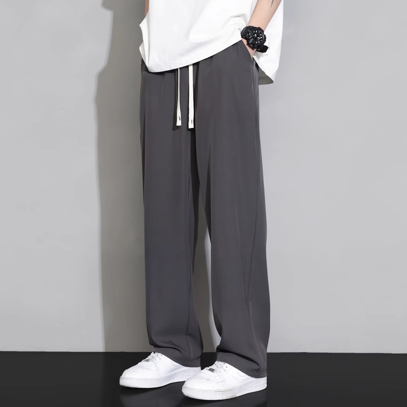 ワイドパンツ メンズ シルクタッチストレート ワイドパンツ