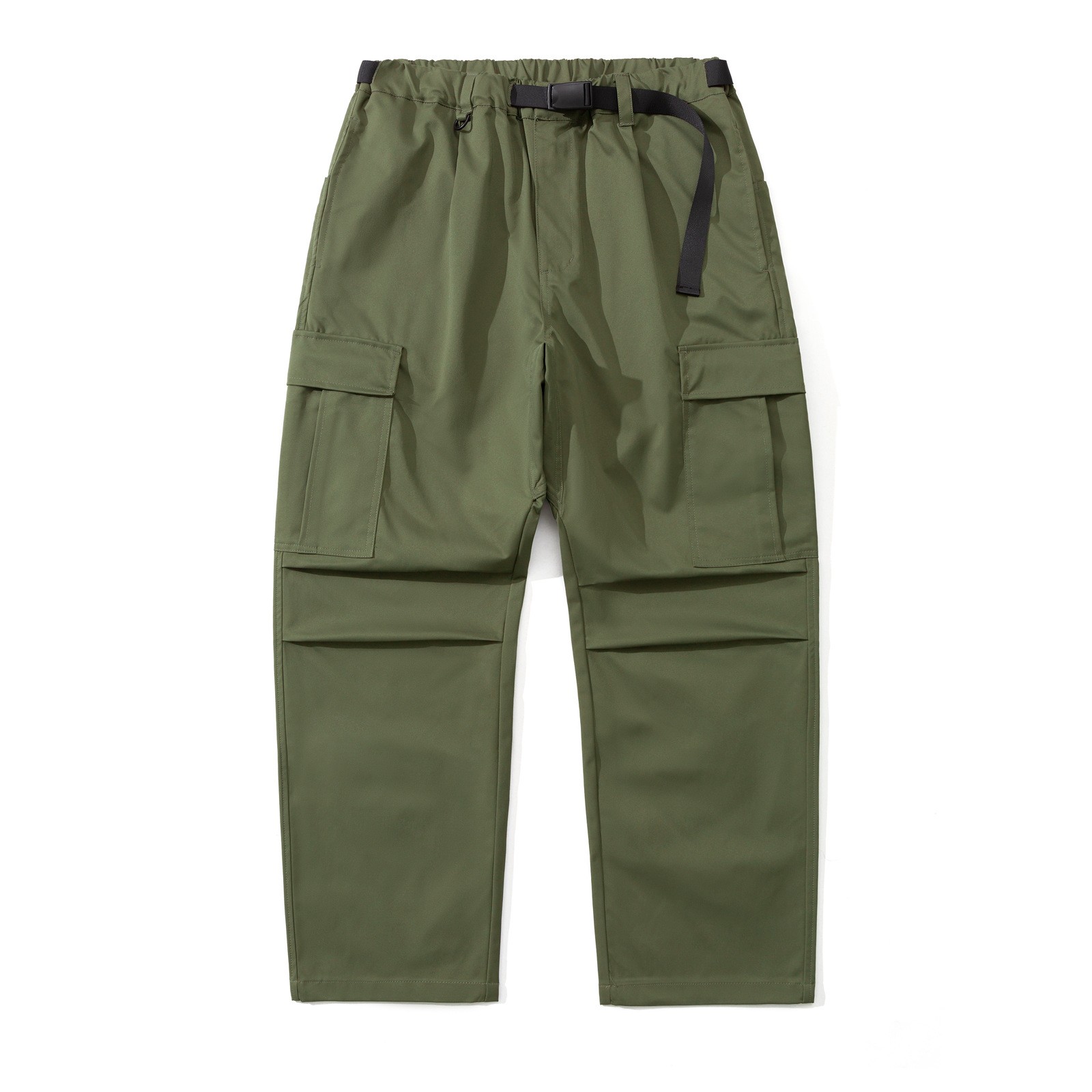 メンズワイドパンツ 機能性抜群多収納ポケット付きゆったりシルエット長ズボン