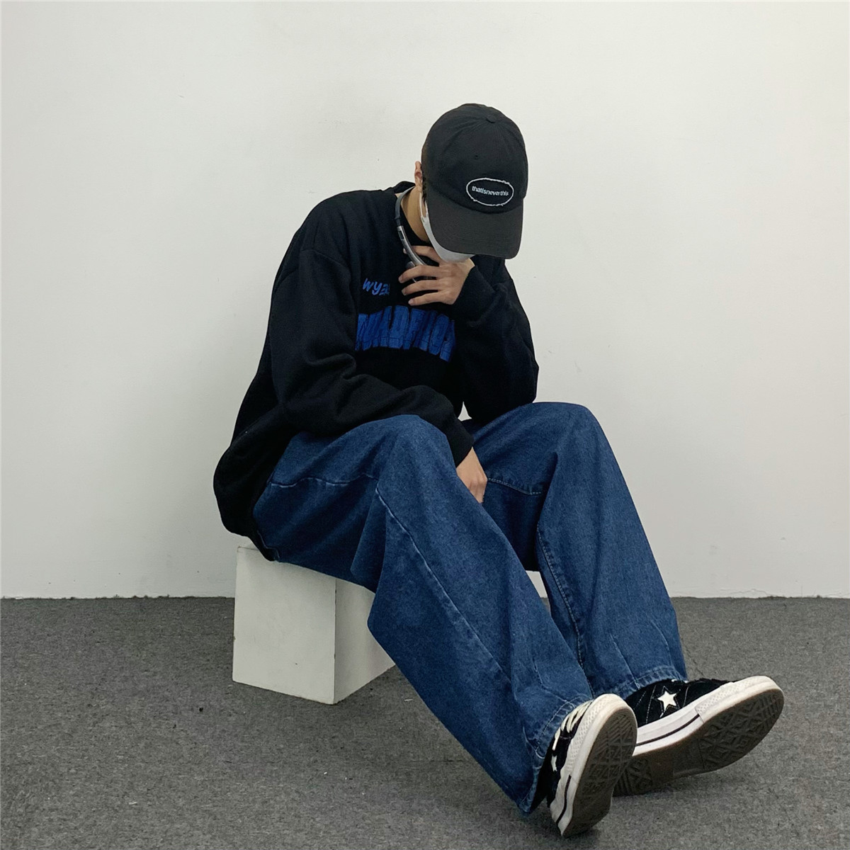 ワイドパンツ メンズ ゆったりシルエット極太ワイドデニム