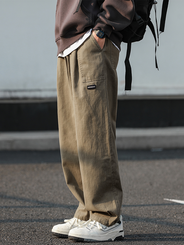 ワイドパンツ メンズ レトロテイスト ワイドシルエット カーゴパンツ