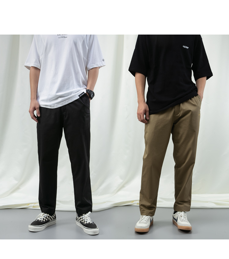 ワイドパンツ メンズ シルエット美しい純綿テーパードチノパンツ
