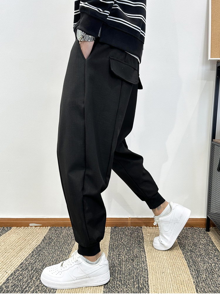 ワイドパンツ メンズ サイドポケットテーパードワイドパンツ