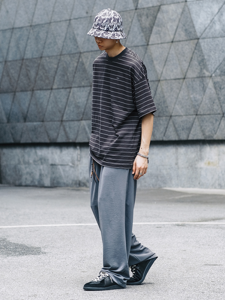 ワイドパンツ メンズ 超軽量ドレープ素材ワイドパンツ