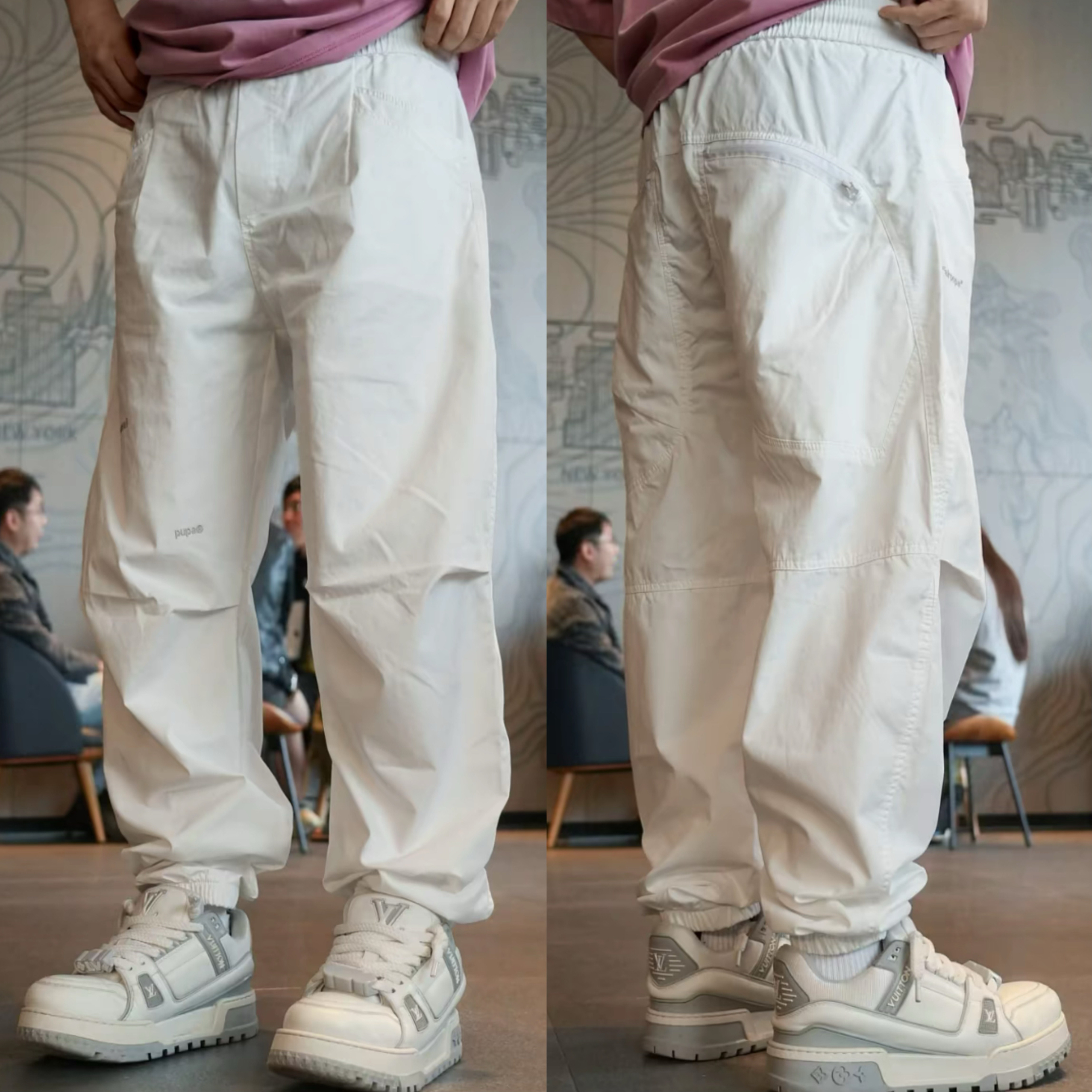 ワイドパンツ メンズ ファスナー付きポケットワイドカーゴパンツ