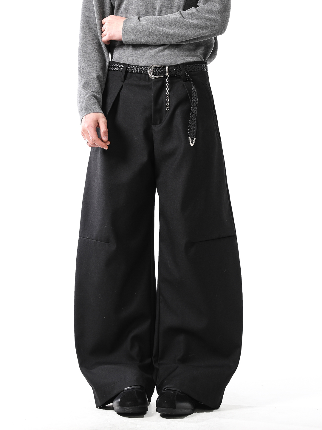 ワイドパンツ メンズ アメリカンスタイル プリーツ ワイドパンツ