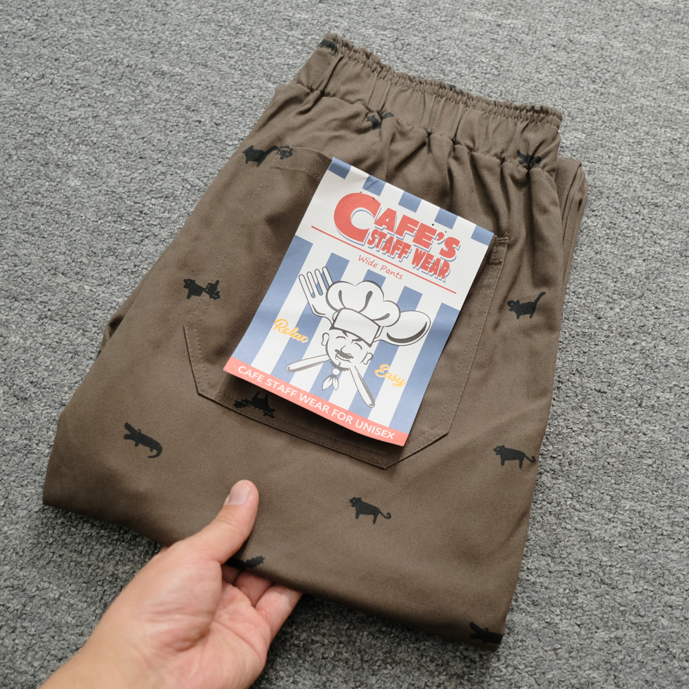 ワイドパンツ メンズ コットン素材ゆったりワイドパンツ九分丈
