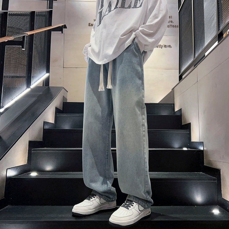 ワイドパンツ メンズ グラデーションウォッシュ加工ワイドジーンズ
