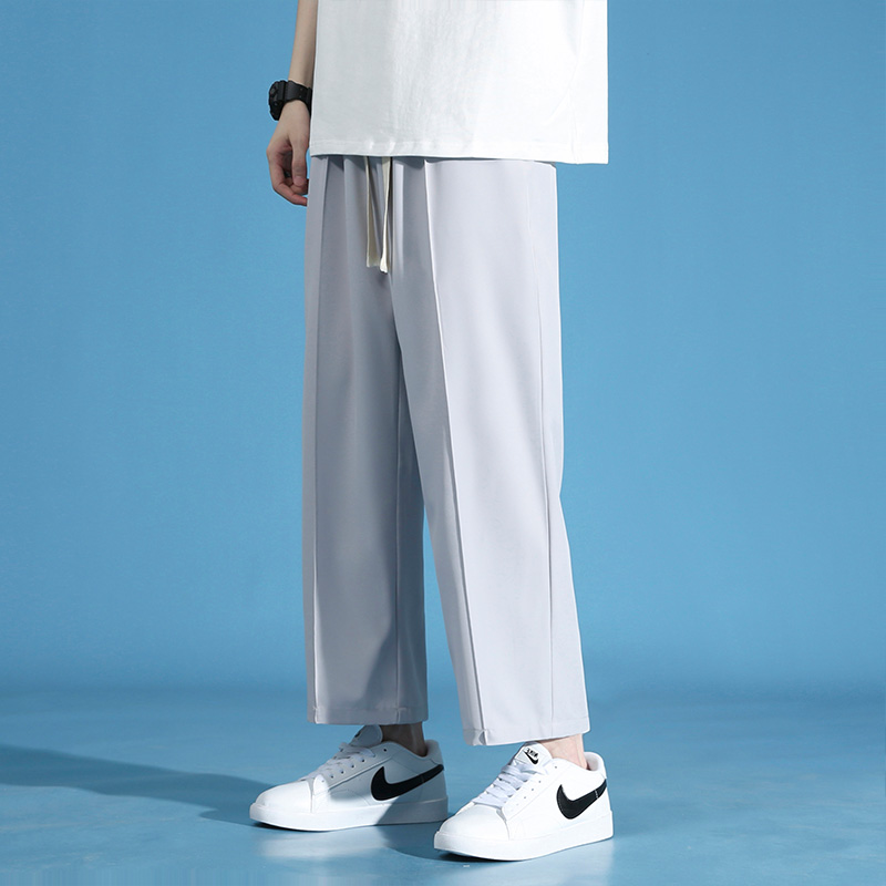 ワイドパンツ メンズ ドレープ感絹のような質感ワイドパンツ