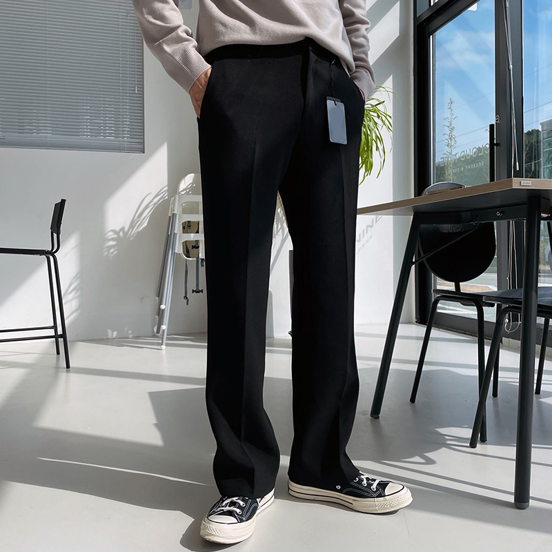 ワイドパンツ メンズ シンプル直線ストレートワイドスラックス