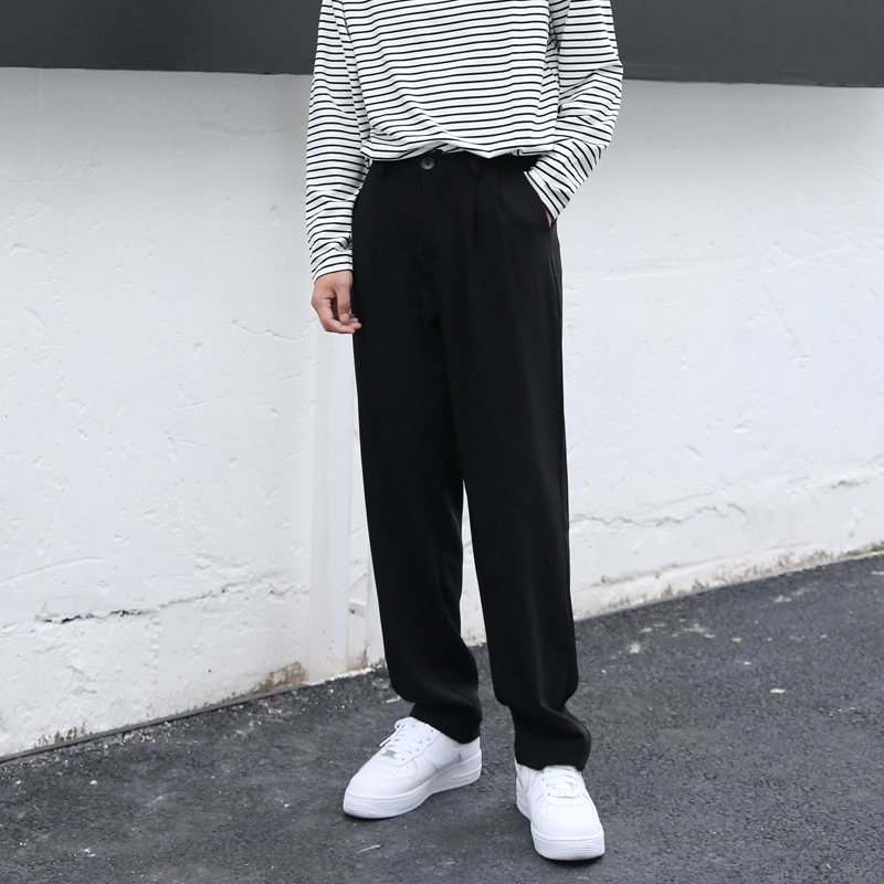 ワイドパンツ メンズ 高身長向け ドレープ感 ストレートワイドパンツ