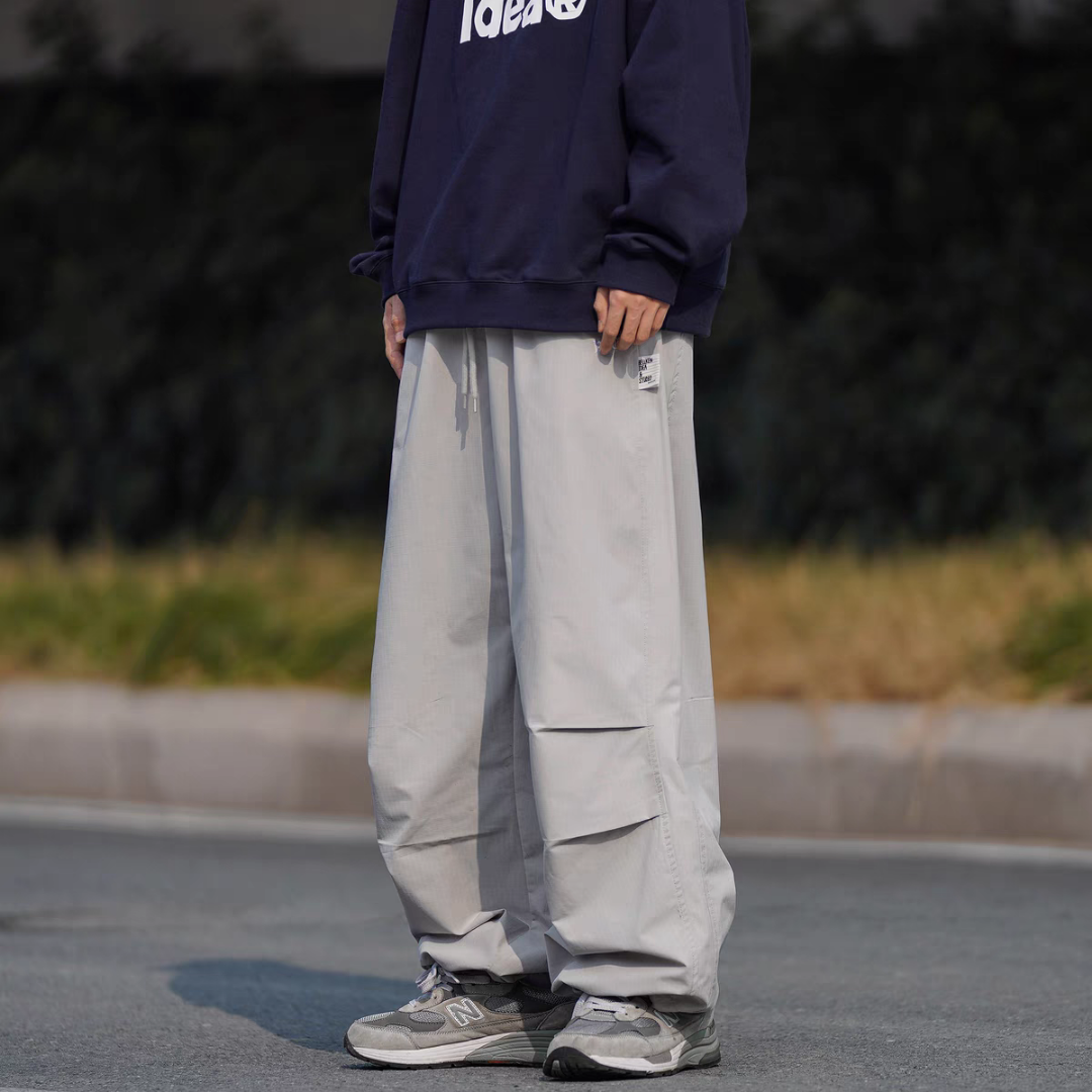 ワイドパンツ メンズ リラックス感抜群 ドローコード ワイドパンツ
