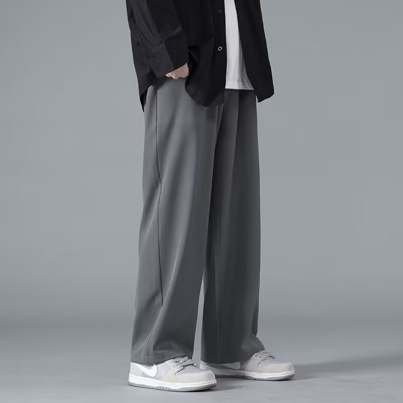 ワイドパンツ メンズ シルキータッチ ストレートワイドパンツ