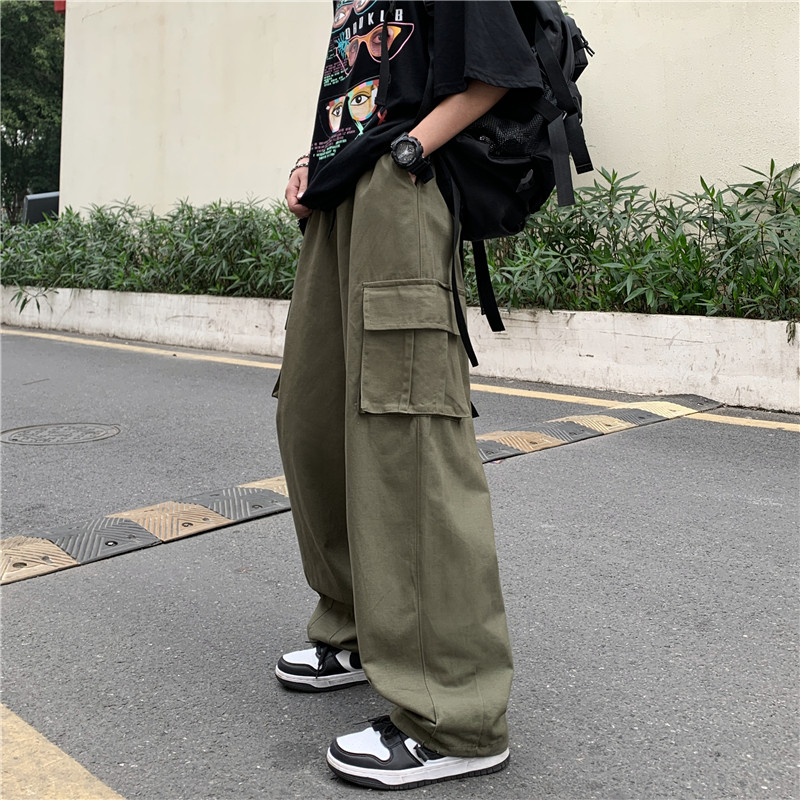 ワイドパンツ メンズ マルチポケット付きワイドカーゴパンツ