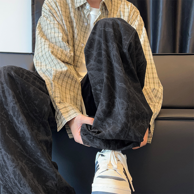 ワイドパンツ メンズ コーデュロイワイドパンツ ストレート