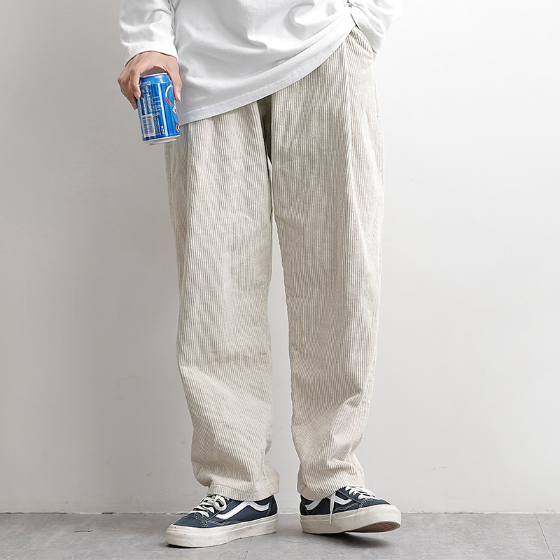 ワイドパンツ メンズ コーデュロイ素材ストレートワイドパンツ