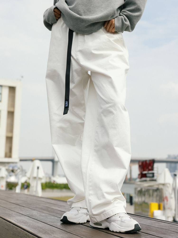 ワイドパンツ メンズ リボン調節ストリート系ワイドパンツ