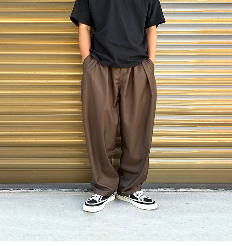 ワイドパンツ メンズ 上質感ワイドハレムスラックス