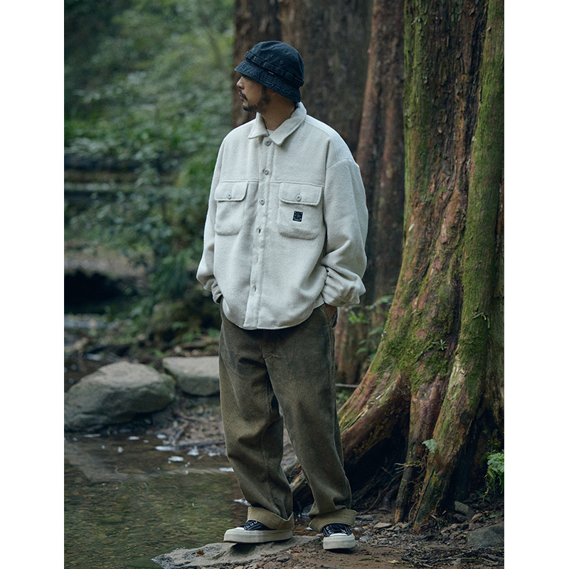 メンズワイドパンツ コーデュロイ素材ゆったりシルエットワイドスラックス