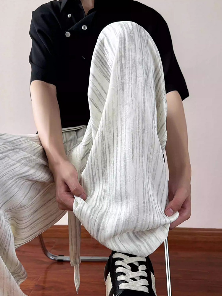 薄手ストレート ワイドパンツ メンズ