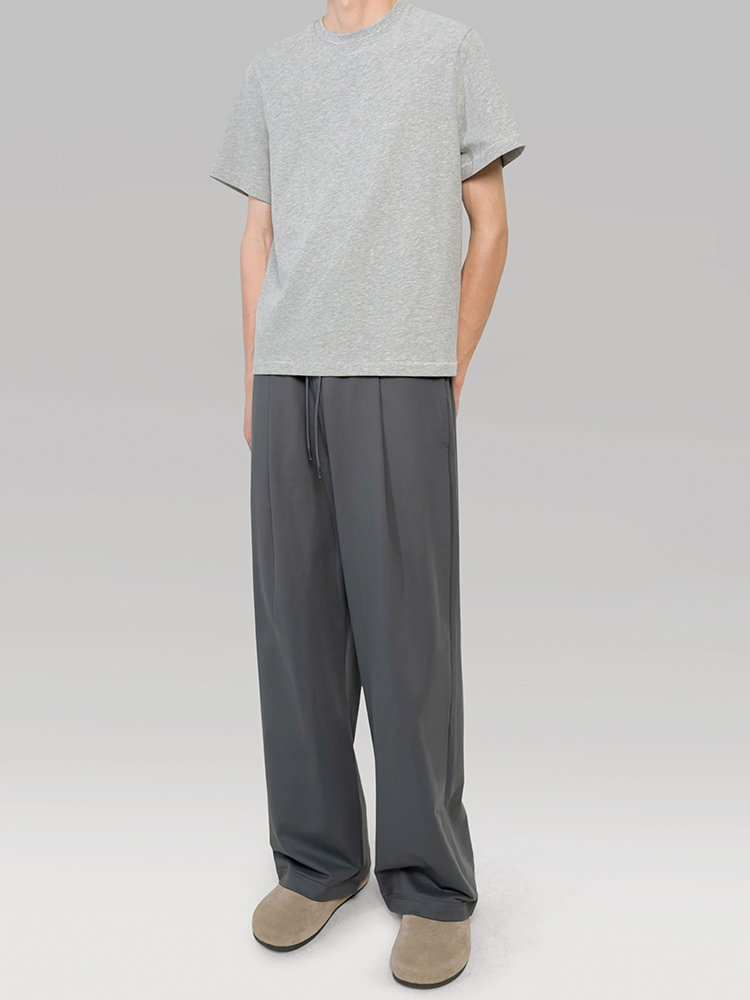 ワイドパンツ メンズ シンプル微喇叭型スウェットパンツ