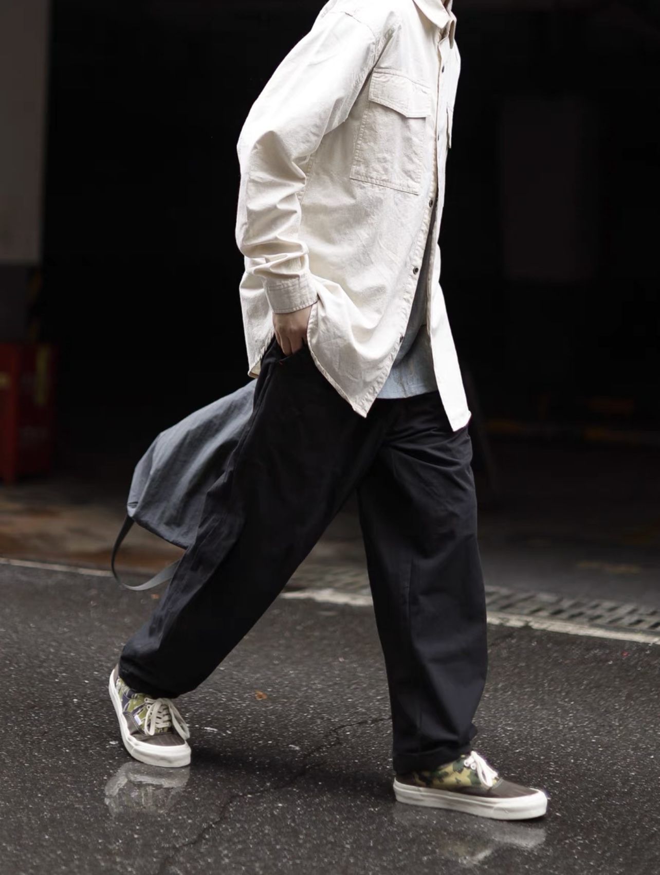 ワイドパンツ メンズ 立体シルエットワイドカーゴパンツ