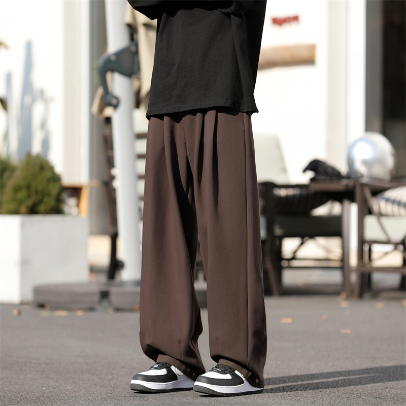 ワイドパンツ メンズ レトロテイスト ドレープ ワイドパンツ