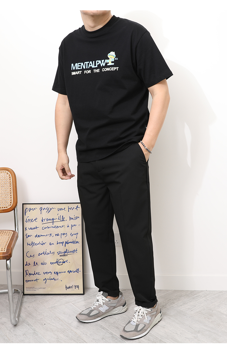 ワイドパンツ メンズ 大きいサイズ ストレッチ 九分丈スラックス