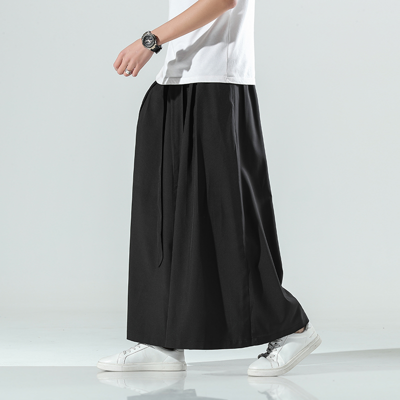 ワイドパンツ メンズ 和風ワイドレッグ九分丈パンツ