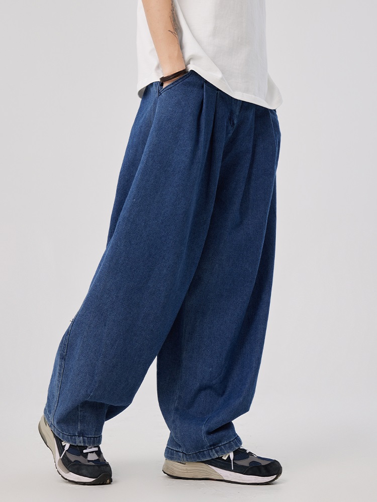 ワイドパンツ メンズ ヴィンテージ風バルーンワイドデニム