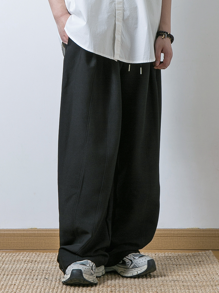 ワイドパンツ メンズ 立体剪裁ゆったりワイドパンツ