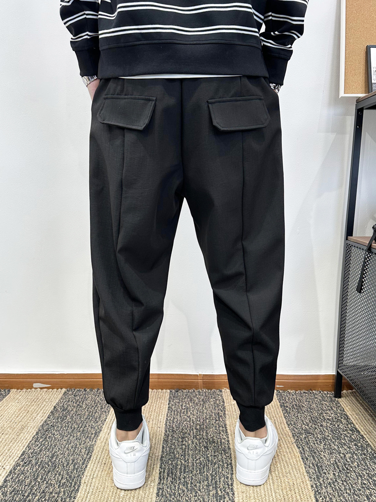 ワイドパンツ メンズ サイドポケットテーパードワイドパンツ
