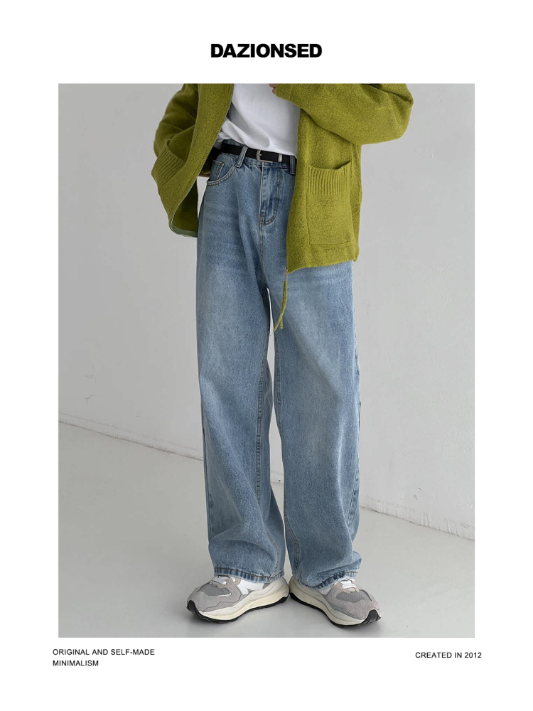 ワイドパンツ メンズ ハイウエストデニムワイドパンツ