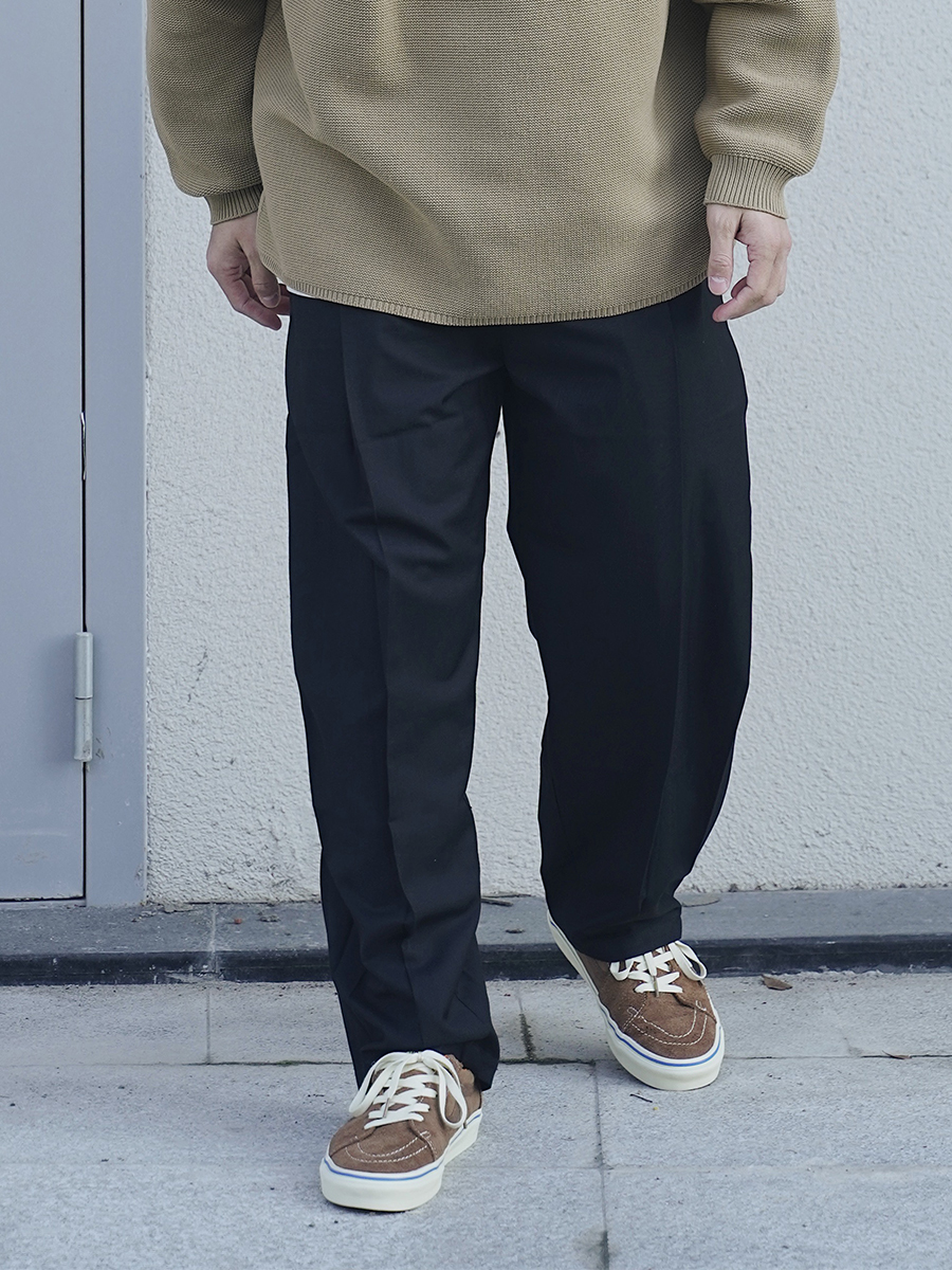 ワイドパンツ メンズ ダブルプリーツ ワイドスラックス
