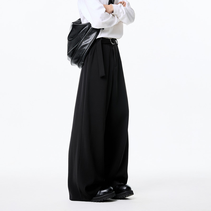 ワイドパンツ メンズ ワイドパンツ メンズ 洗練ゆったりロングスラックス