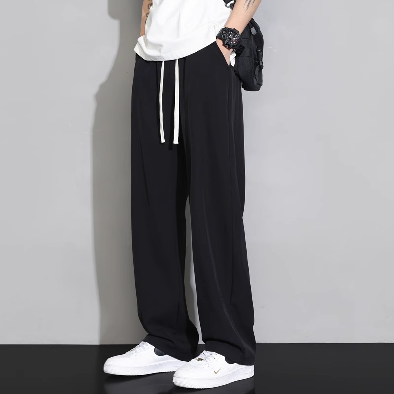 ワイドパンツ メンズ シルクタッチストレート ワイドパンツ